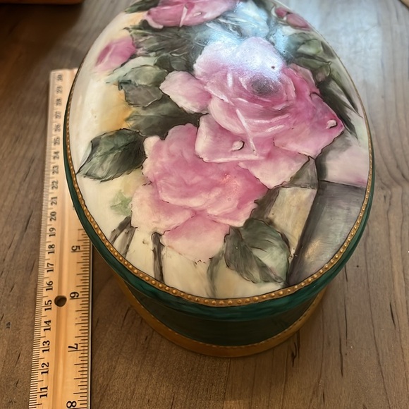 Antique Early 1900s Scandinavian Sterling Silver Painted Porcelain Box - Picture 3 of 6